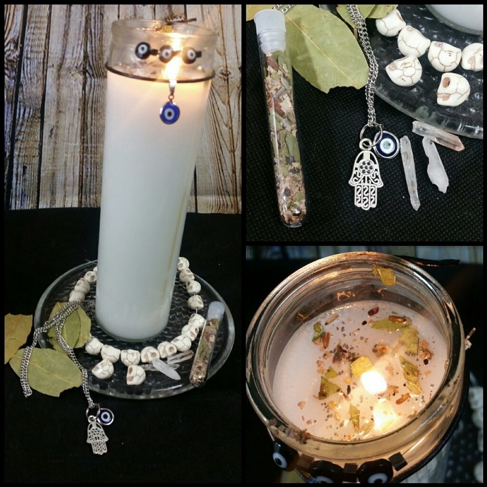 - Protection evil eye 7 day candle & necklac…